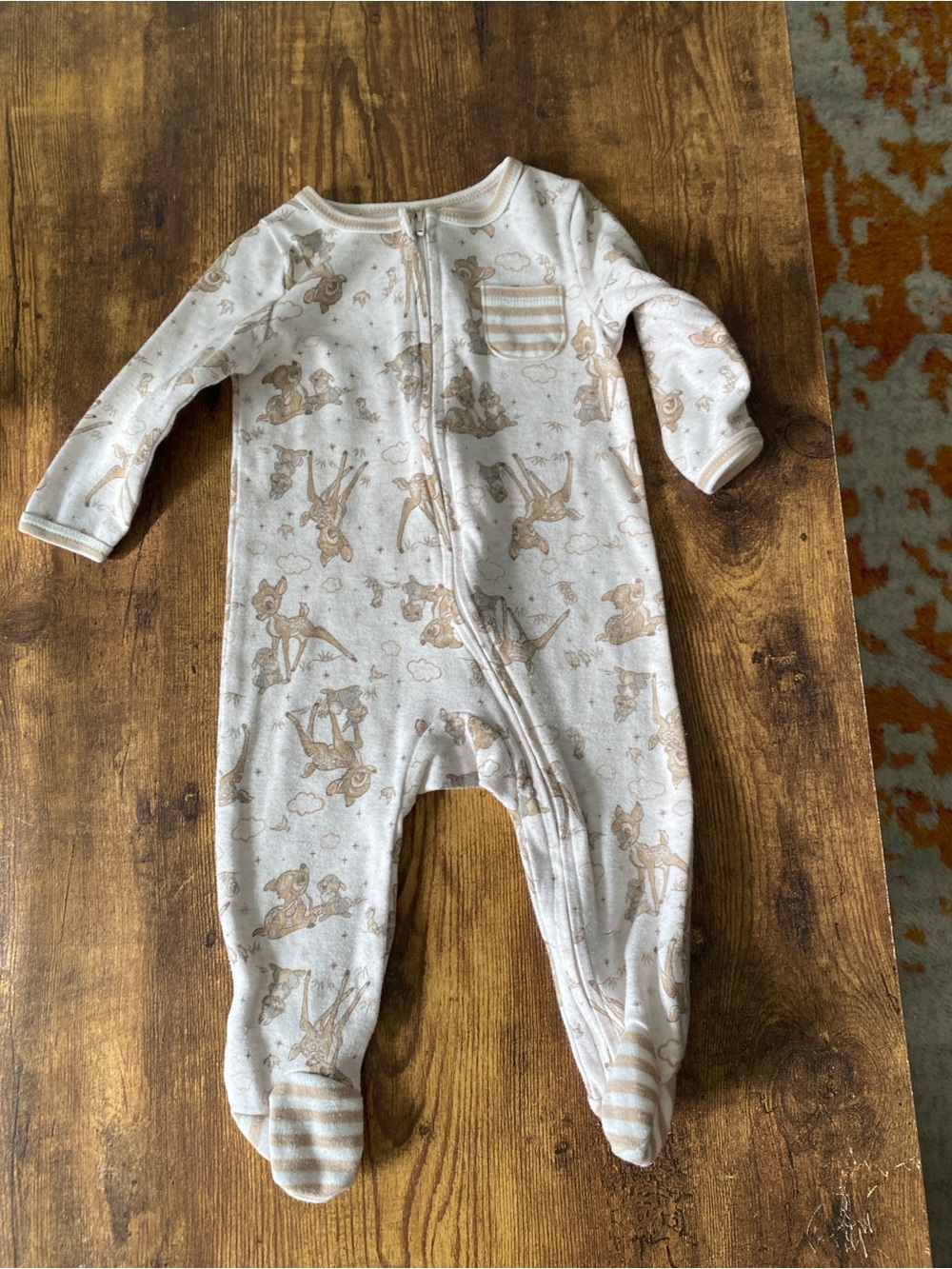 Disney Beige & Cream Bambi Footed One-Piece